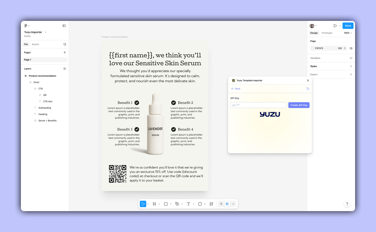 Create a Yuzu API key for the Figma importer
