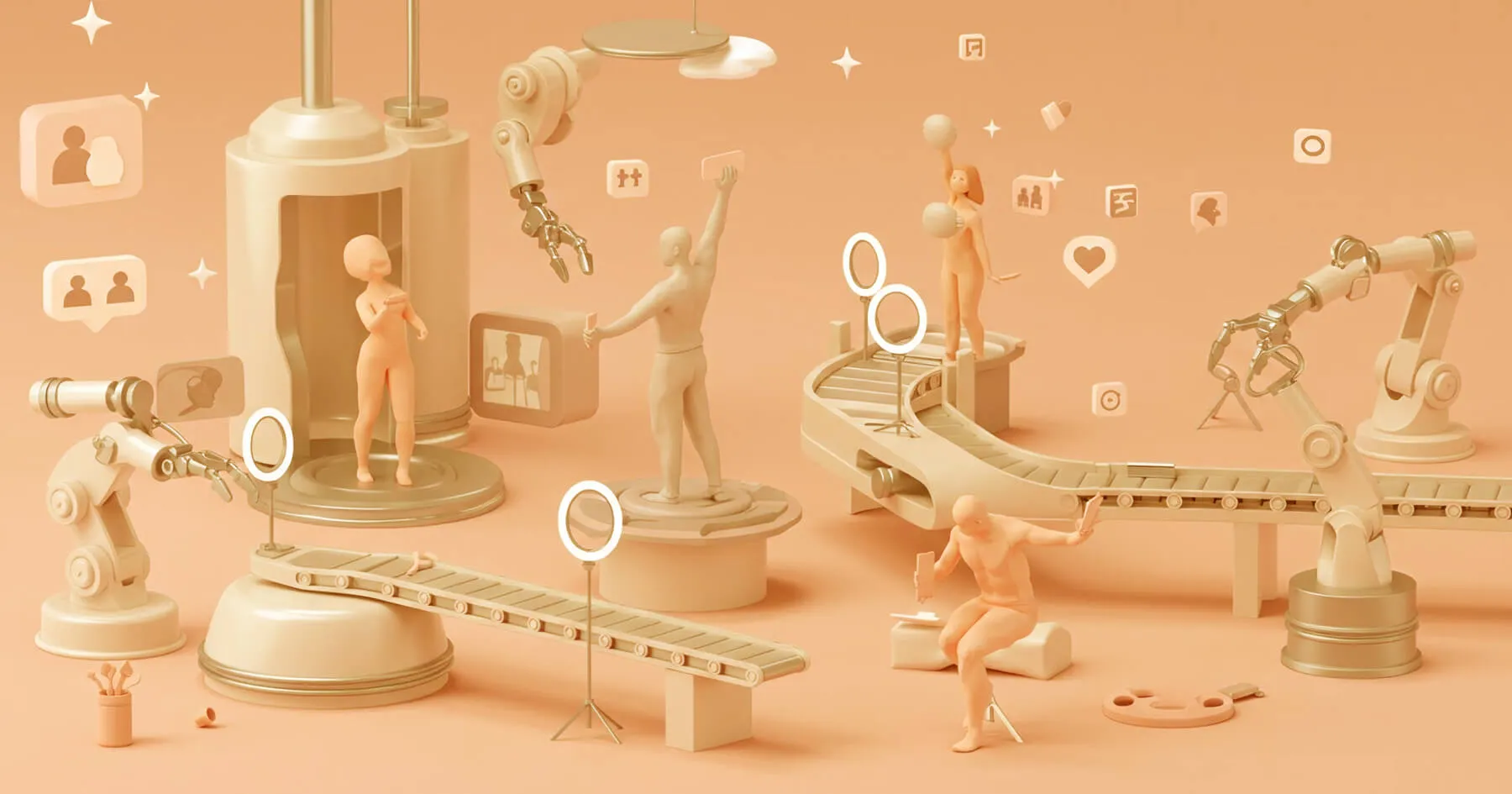 An automated influencer factory graphic