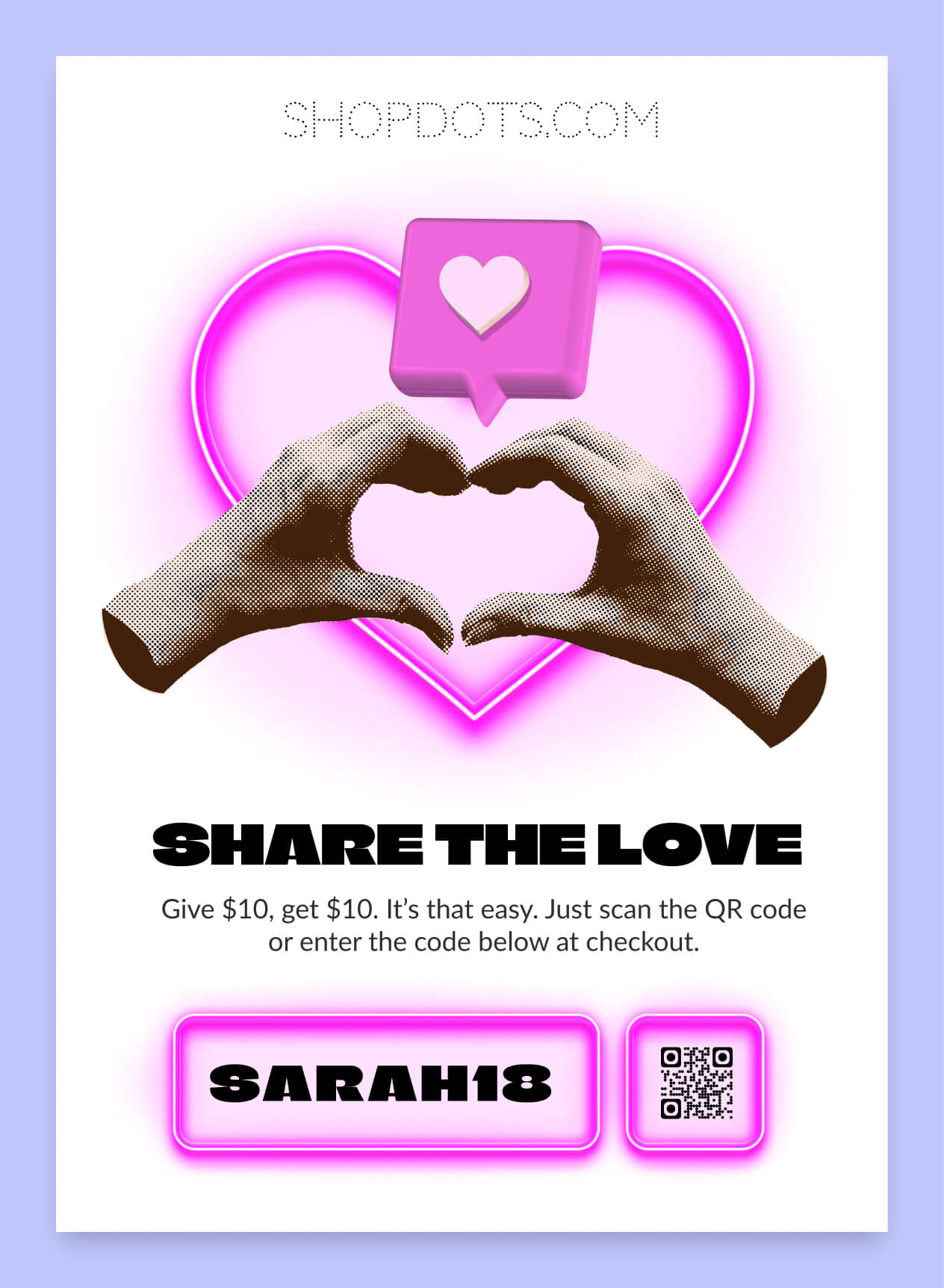 Share the love! An example referrals marketing insert