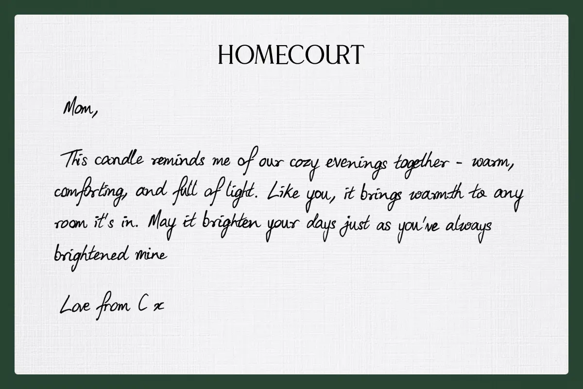 Homecourt gift message