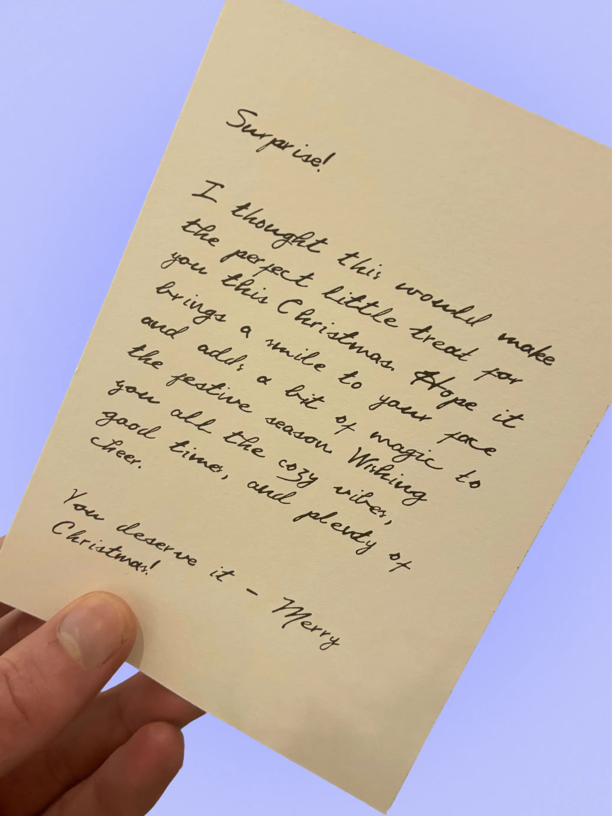 AI Handwriting gift message image
