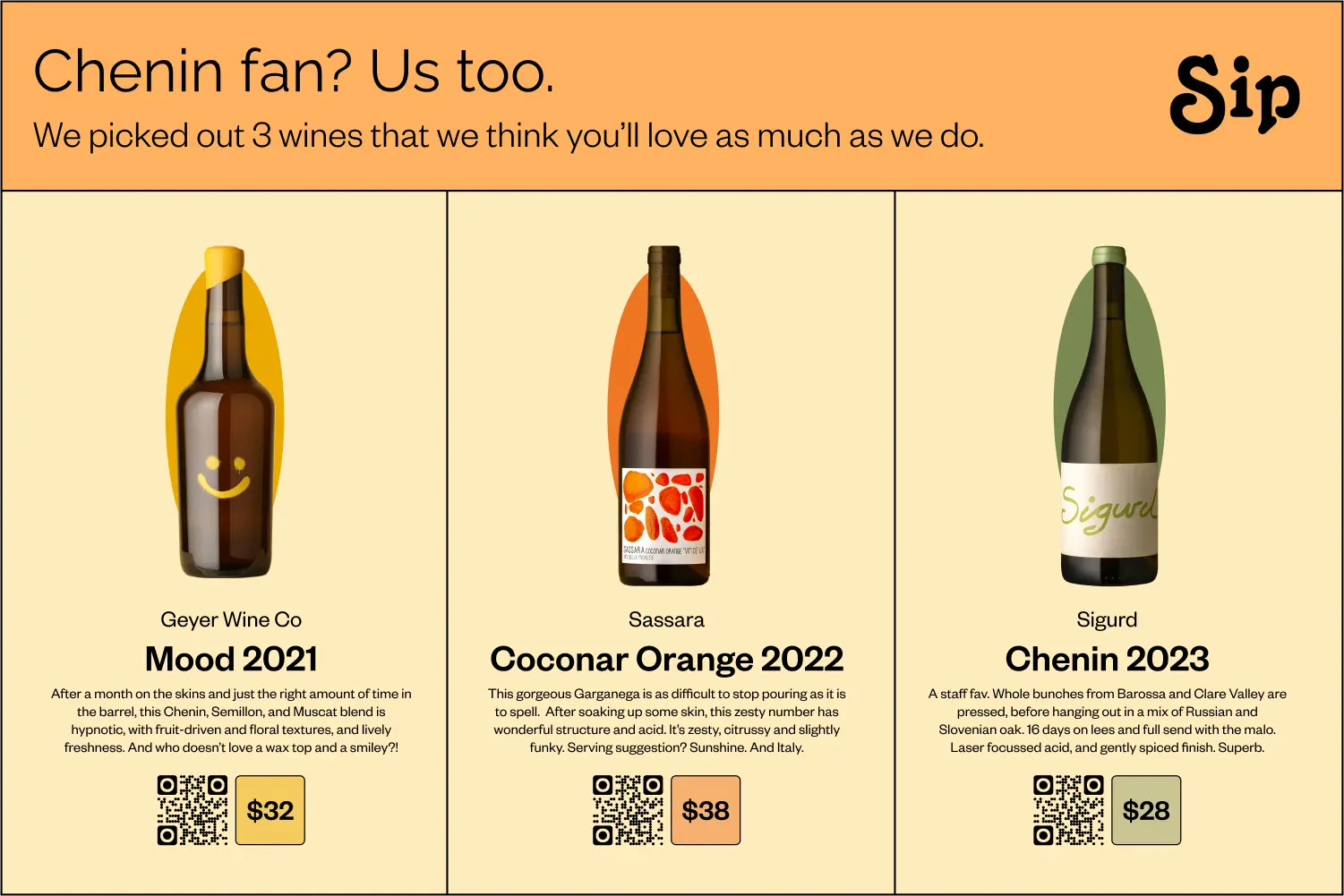 Insert design | Wine brand with personalized product recommendations and QR codes for easy checkout